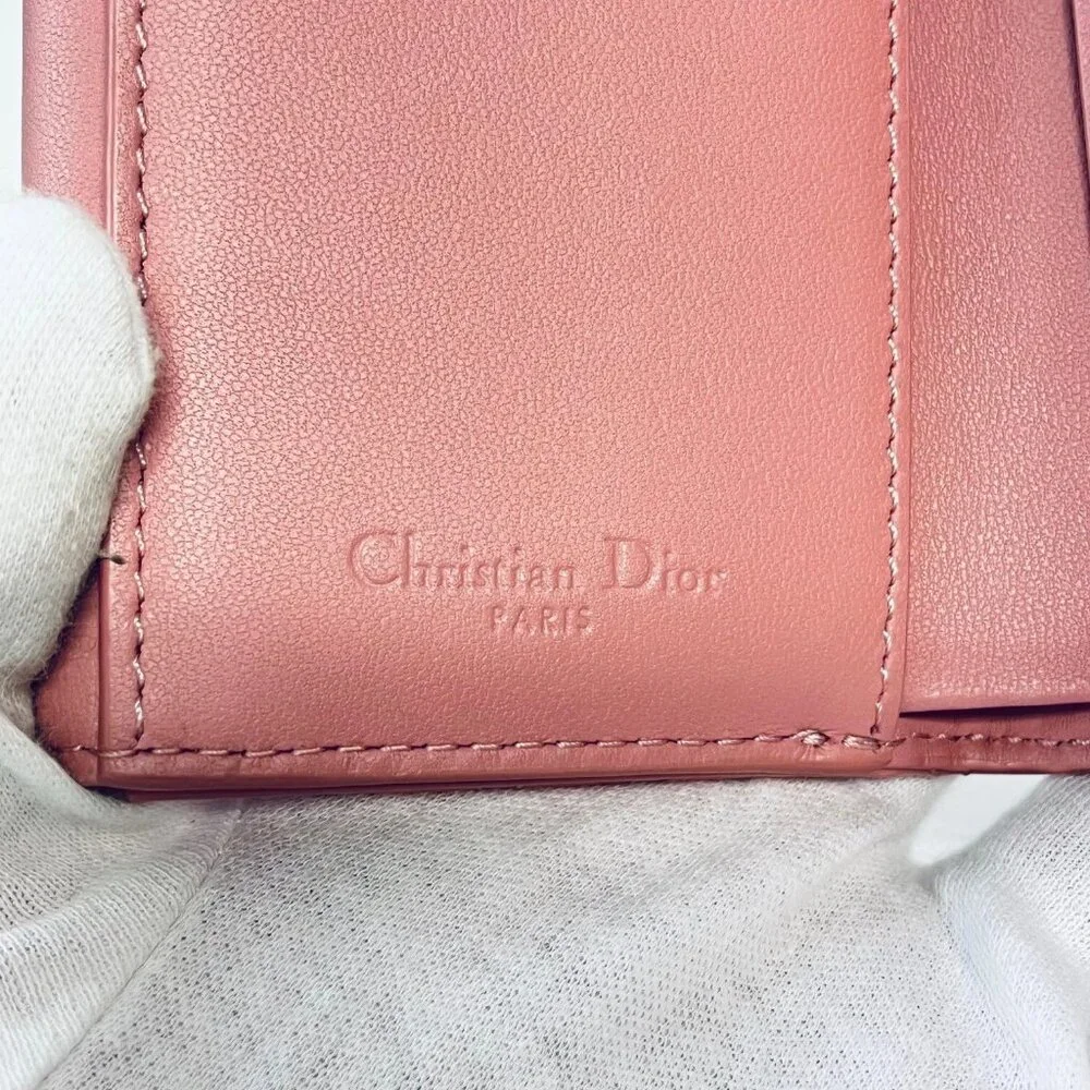 ❤️Authentic Christian Dior Lady Dior Cannage Lotus Wallet❤️
